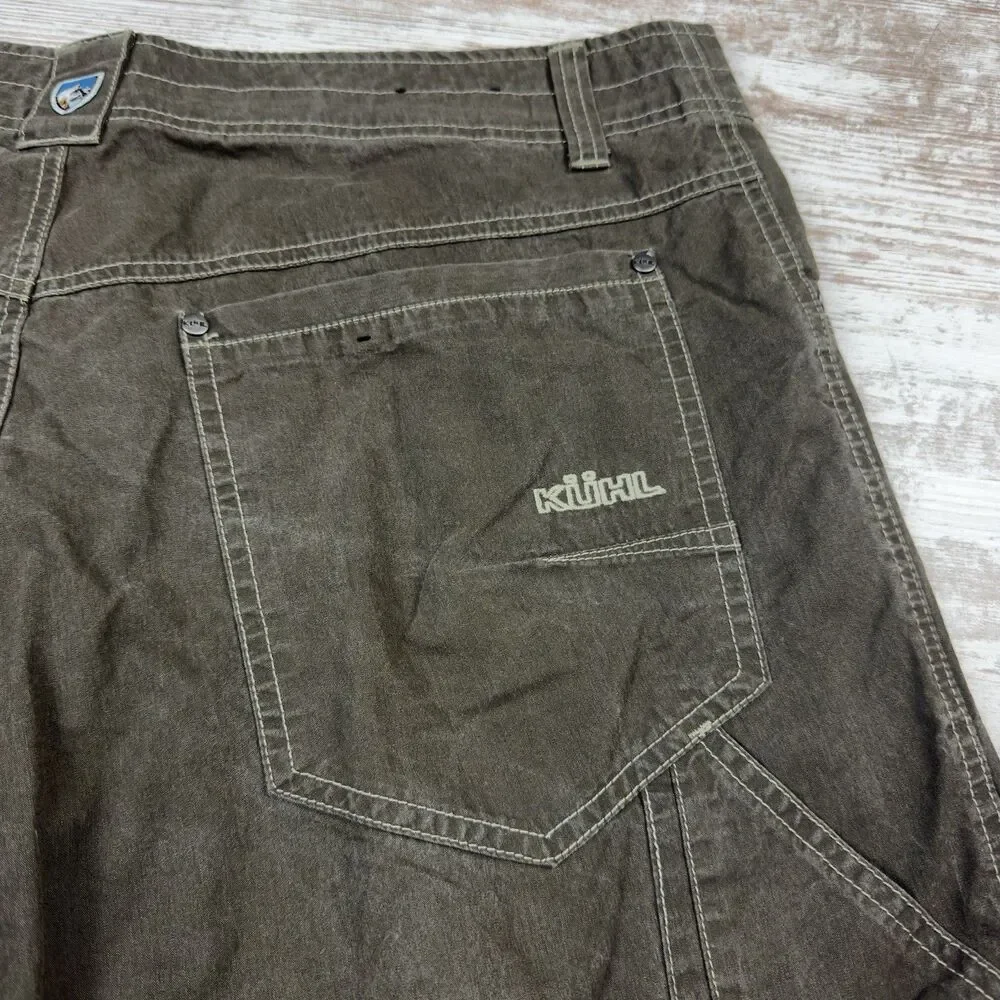 Kuhl Revolvr Hiking Pants Men 36x29 Brown Vintage Patina Dye Trail Workwear Gorp